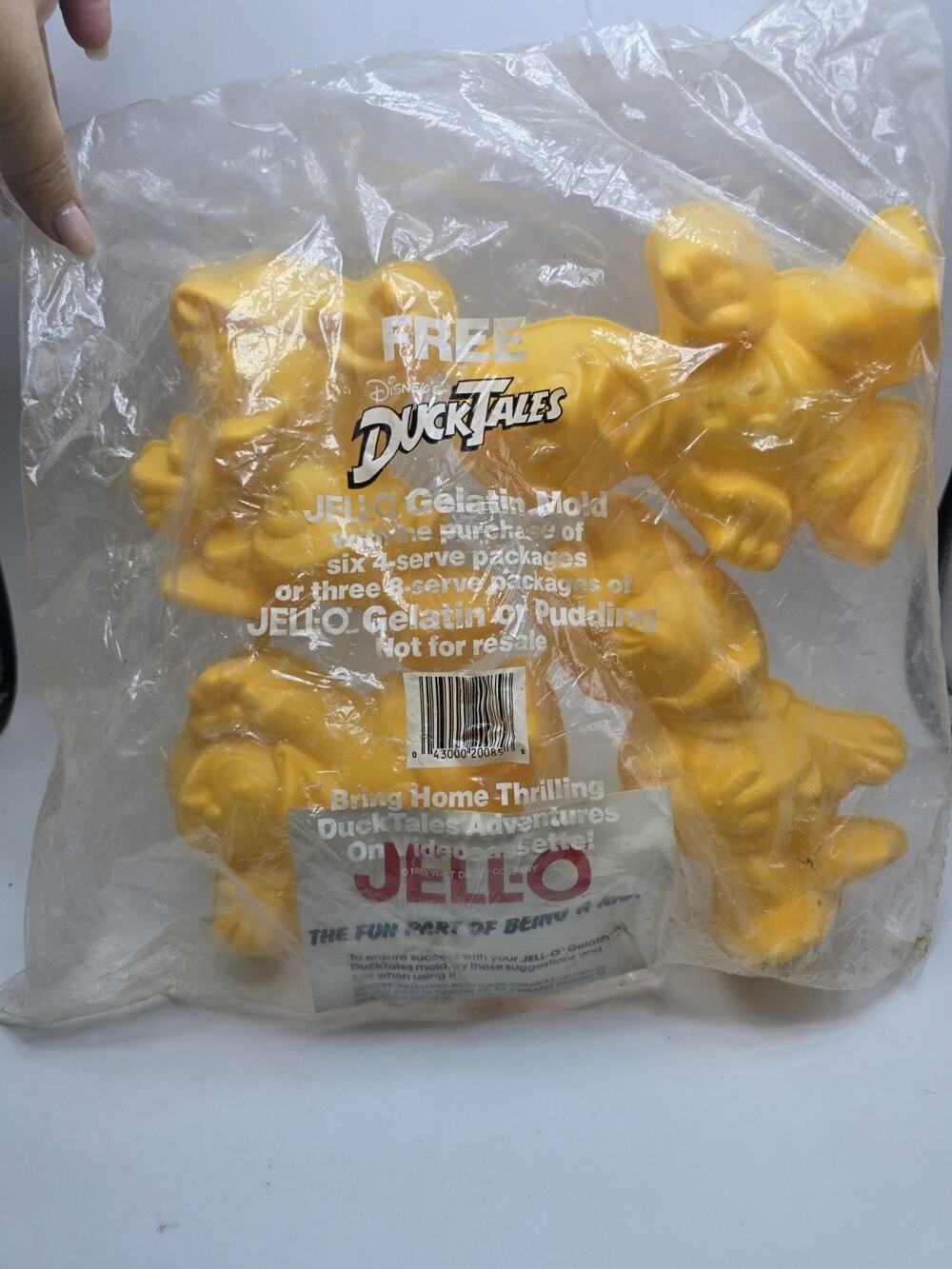 Disney Duck Tales Jello Mold 1989 Yellow Set of 4 Promotional Gelatin vintage